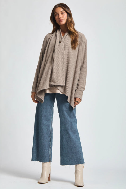 Dear Scarlett Wrap Top W/ Button Front