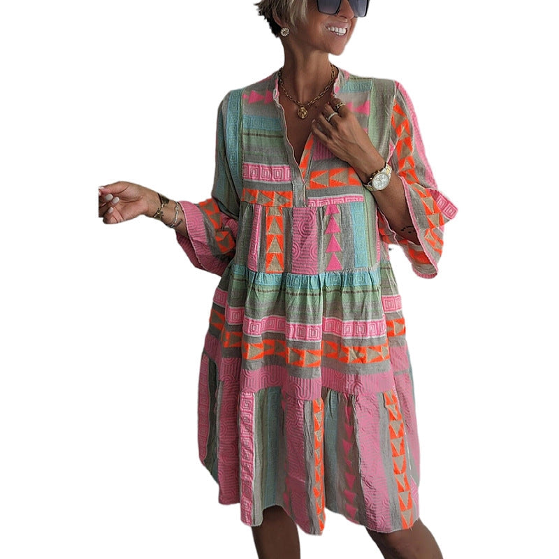 Halcyon Outfitters V-Neck  Midi Dress