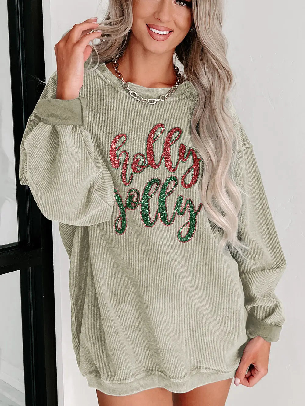 Lovesoft Holly Jolly Corded Pullover