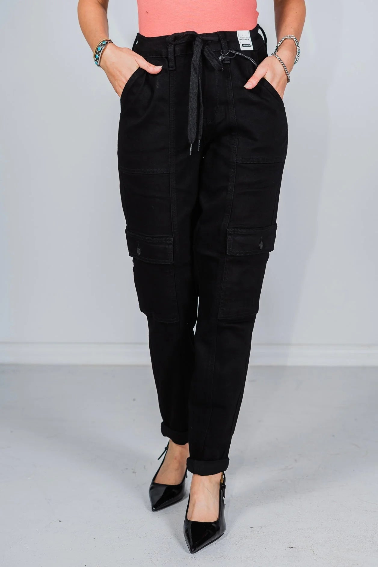 Judy Blue HW Cargo Cuffed Jogger