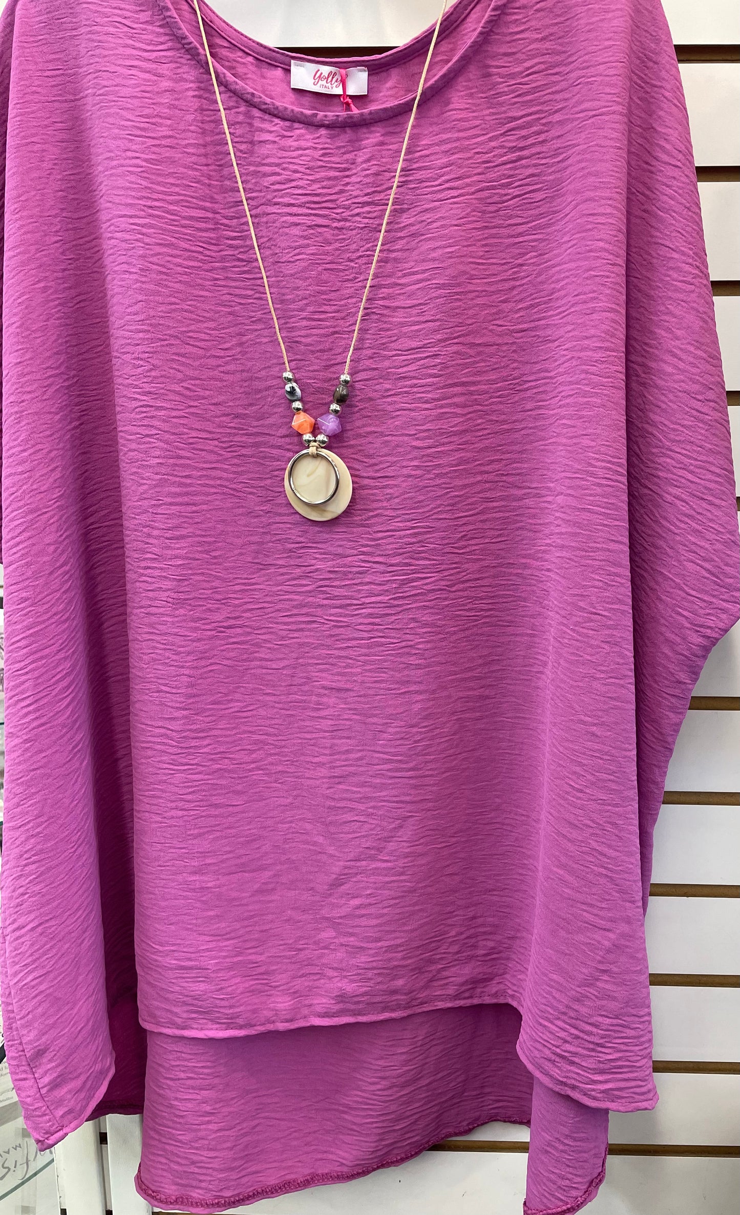 Yolly Tunic Top With Necklace