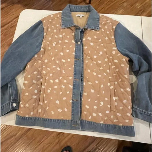 Polagram Leopard Print Denim Jacket