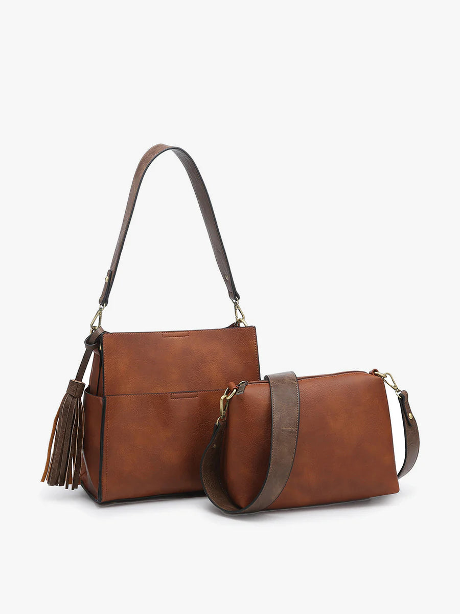 Jen & Co. Lyla Bucket Bag W/Guitar Strap