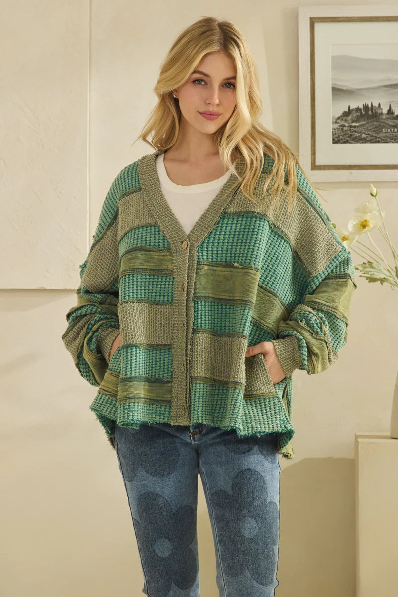 Oli & Hali Colorblock & Patchwork Cardigan