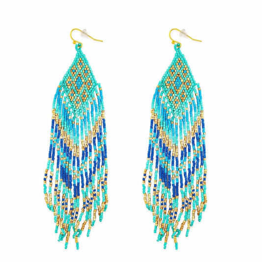 Myra Waterfall  Beaded Earrings