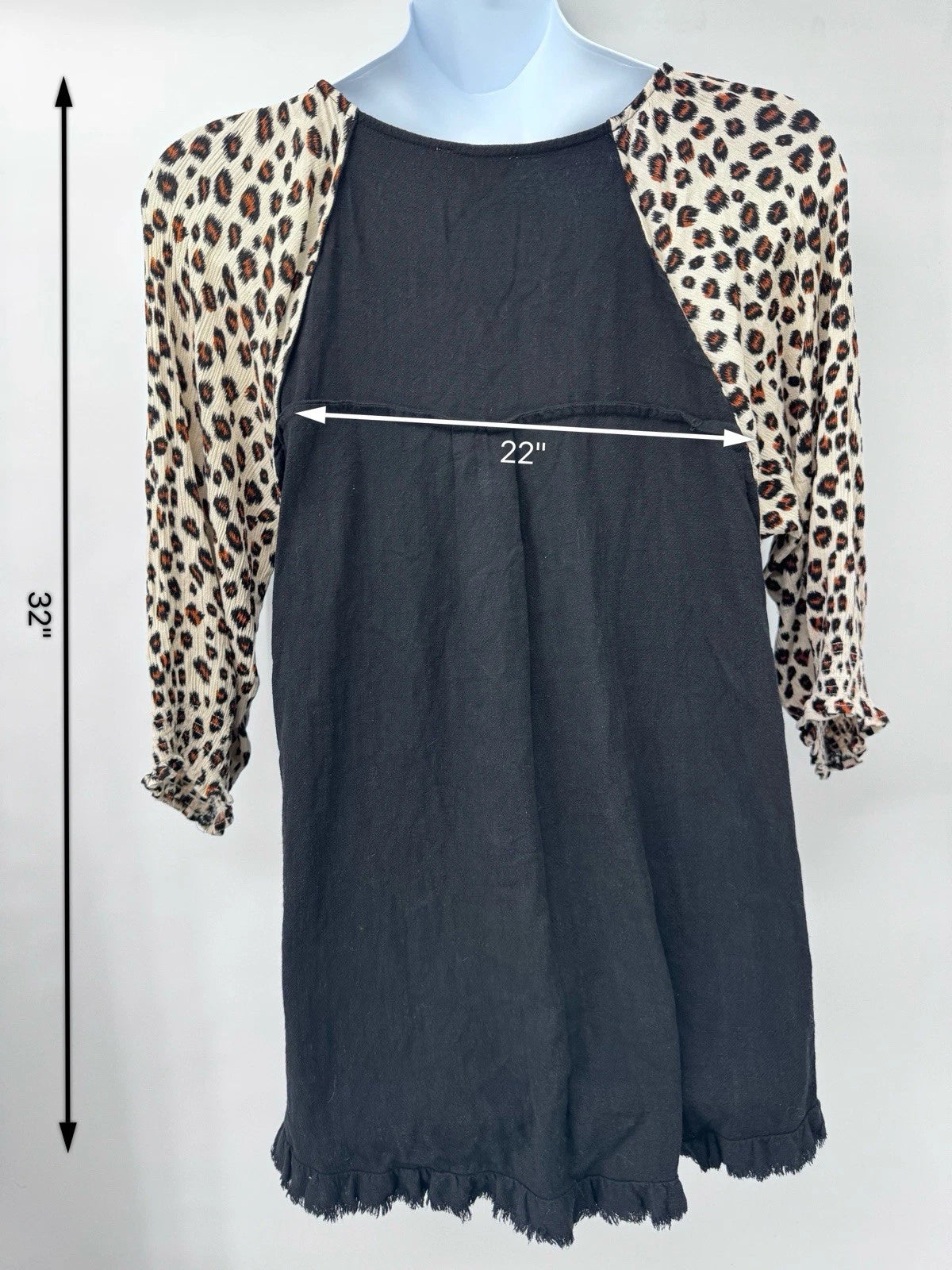 Umgee 3/4 Sleeve Leopard Linen Blend Tunic Size 1X