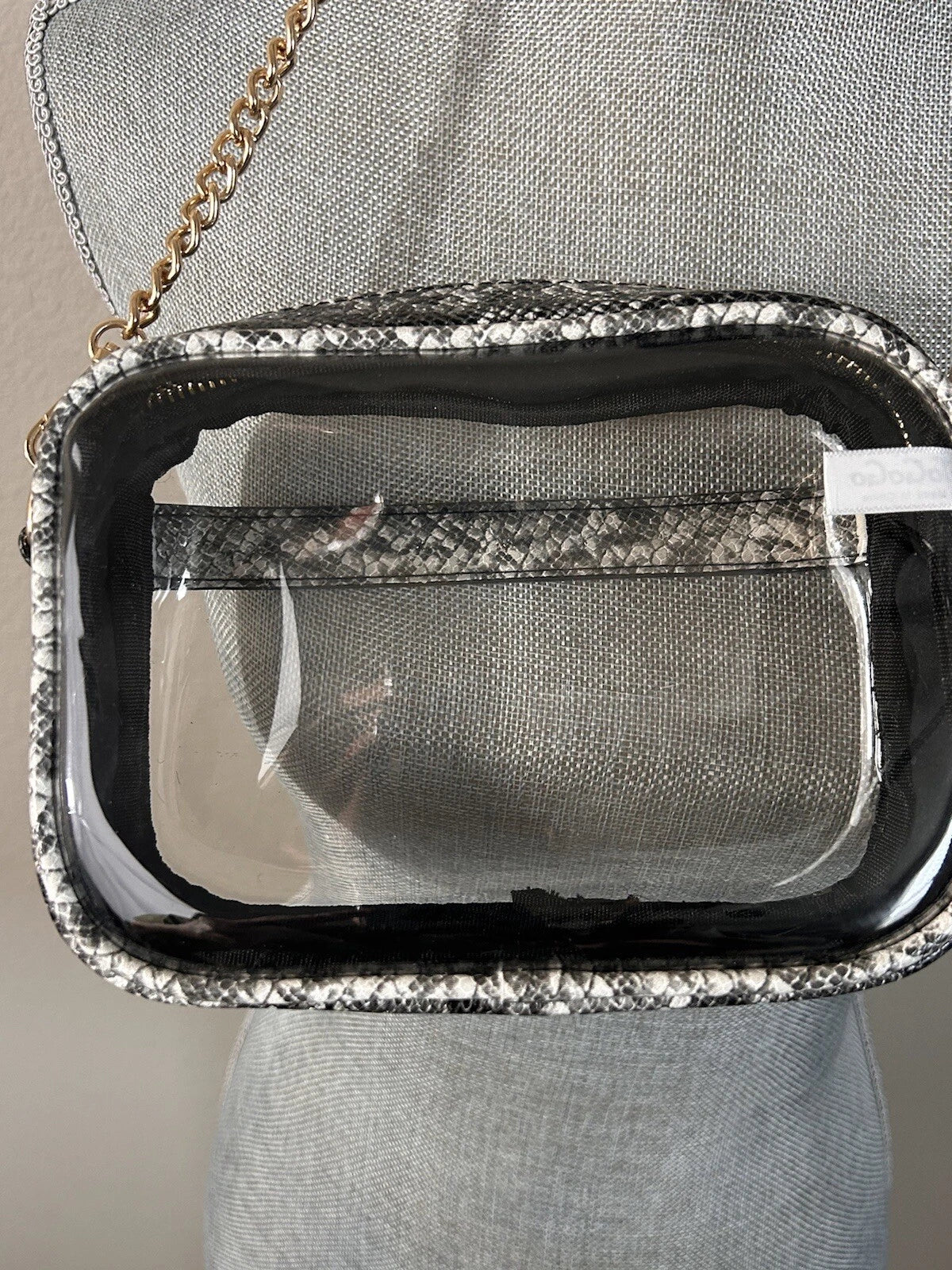 To Go Go Clear Python Crossbody Purse