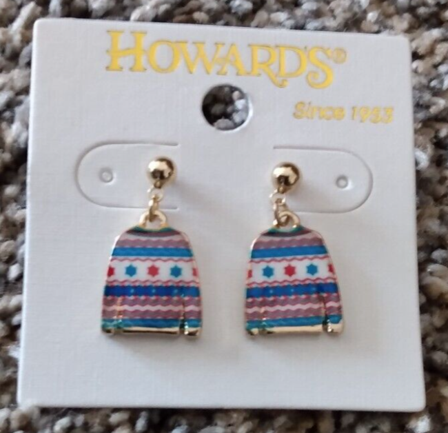 Howard's Blue Ugly Sweater Earrings