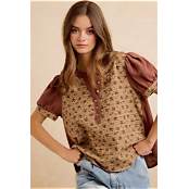 Bibi Vintage Textured Gauze Blouse