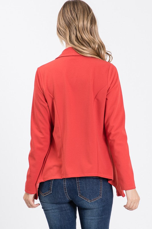 Ninexis Long Sleeve Crepe Flare Blazer