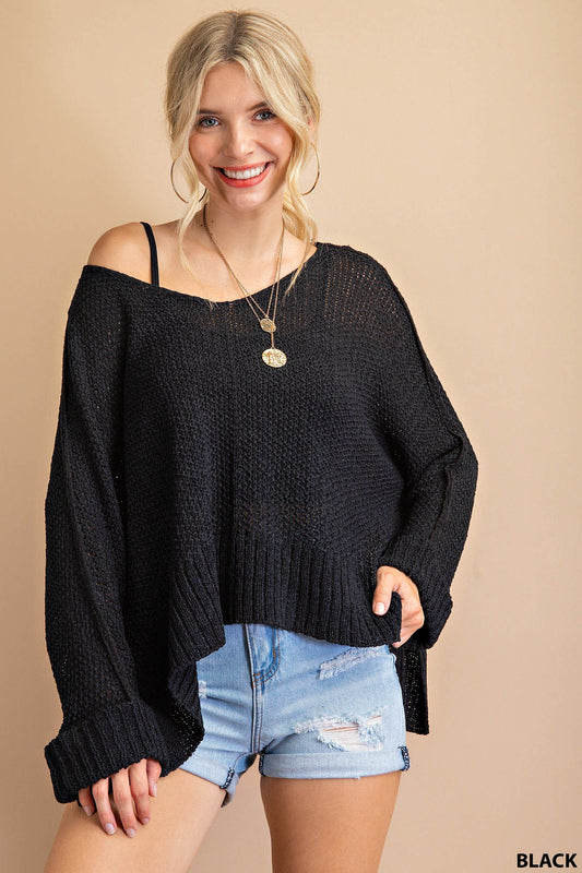 Kori America Soft Thread V Neck Sweater