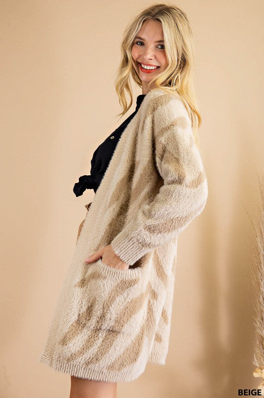 Kori America Fuzzy Soft Thread Animal Cardigan
