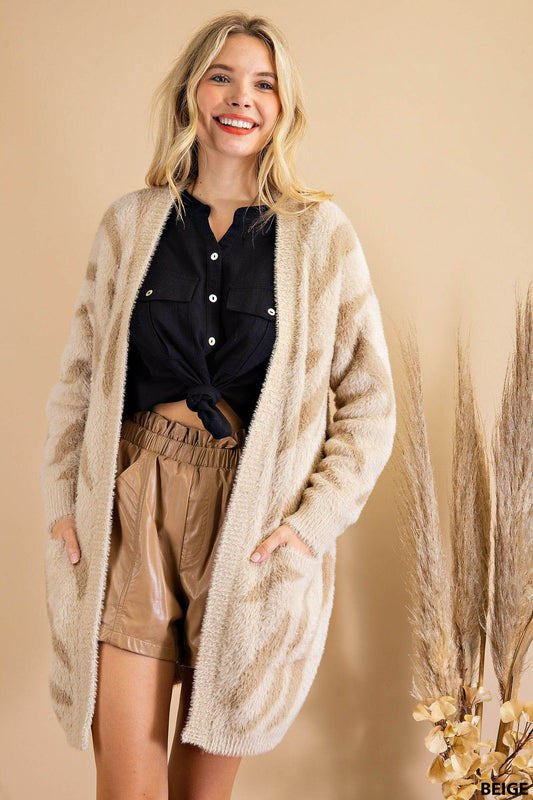 Kori America Fuzzy Soft Thread Animal Cardigan