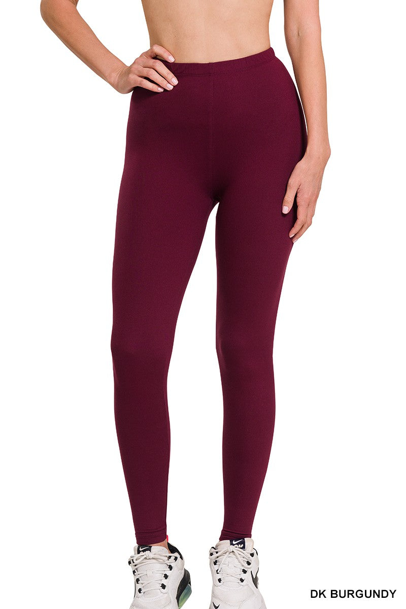 Zenana Outfitters, Pants & Jumpsuits, Seamless Classic Capri Leggings  Dark Burgundy
