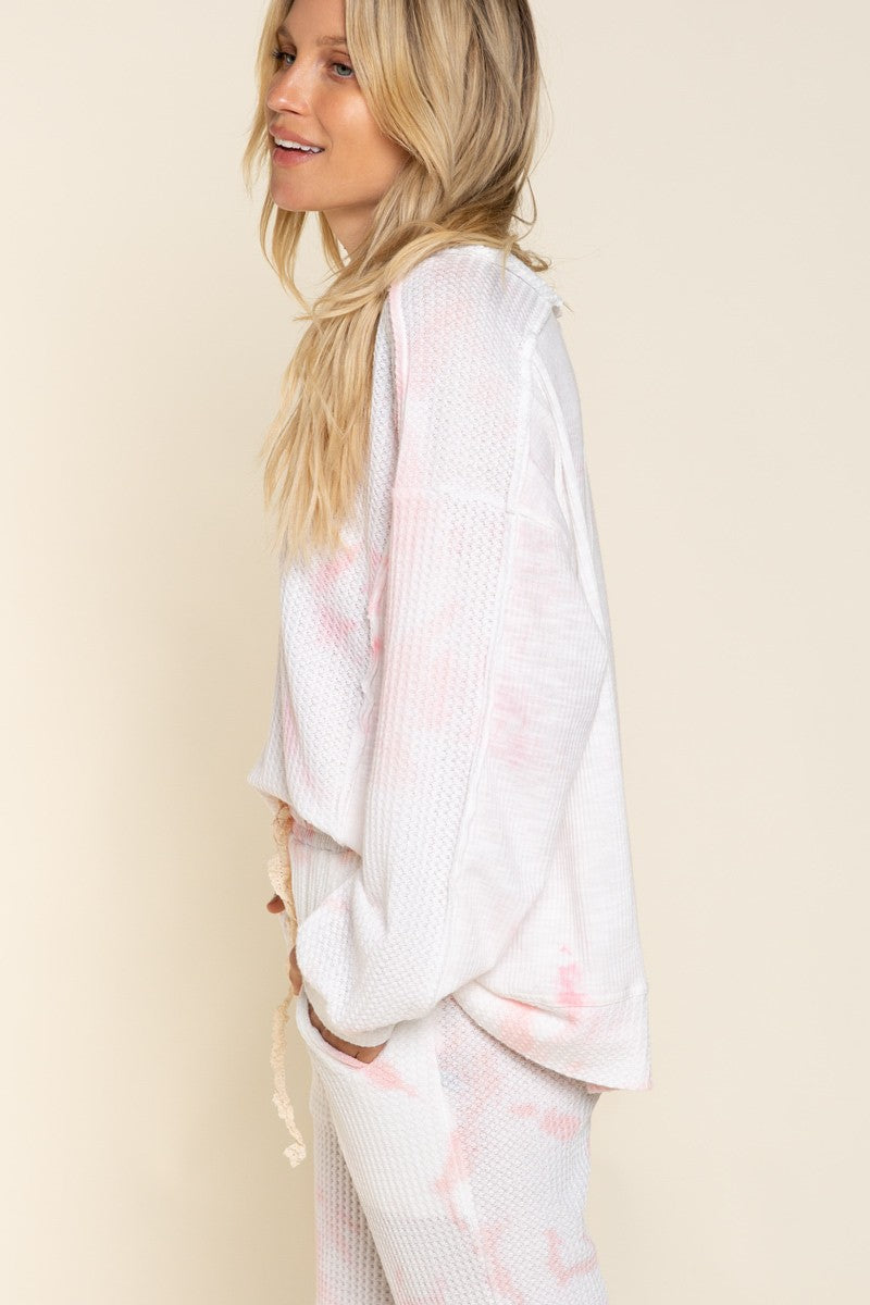 POL Pink Mojito Thermal Knit Top