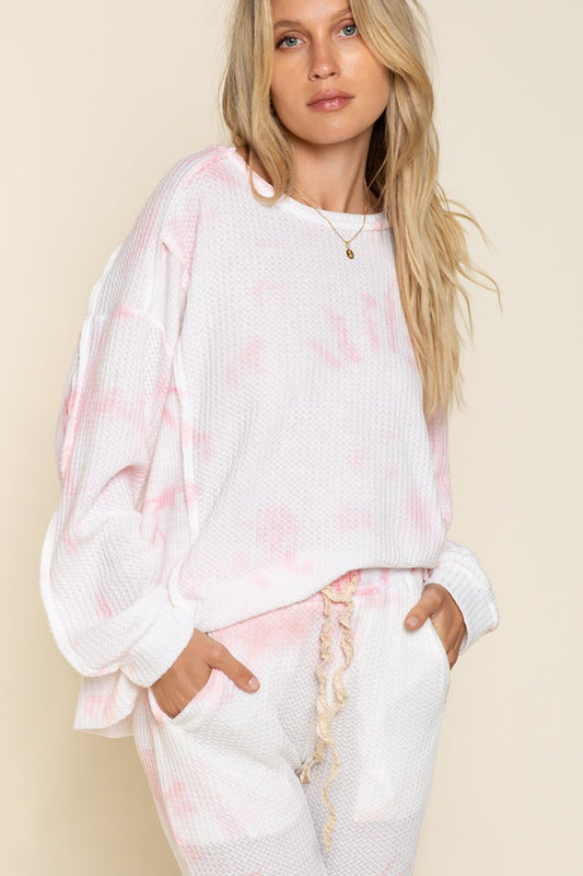 POL Pink Mojito Thermal Knit Top