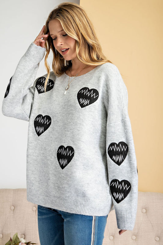 Easel Make My Heart Beat Pullover