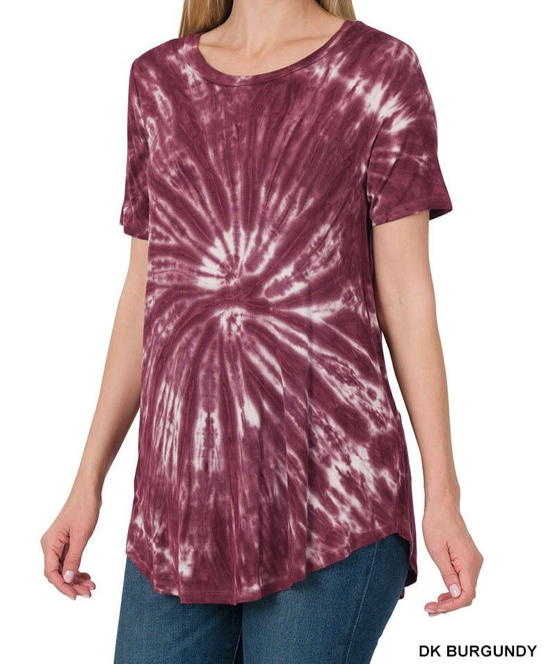 Zenana Tie Dye Round Neck Top