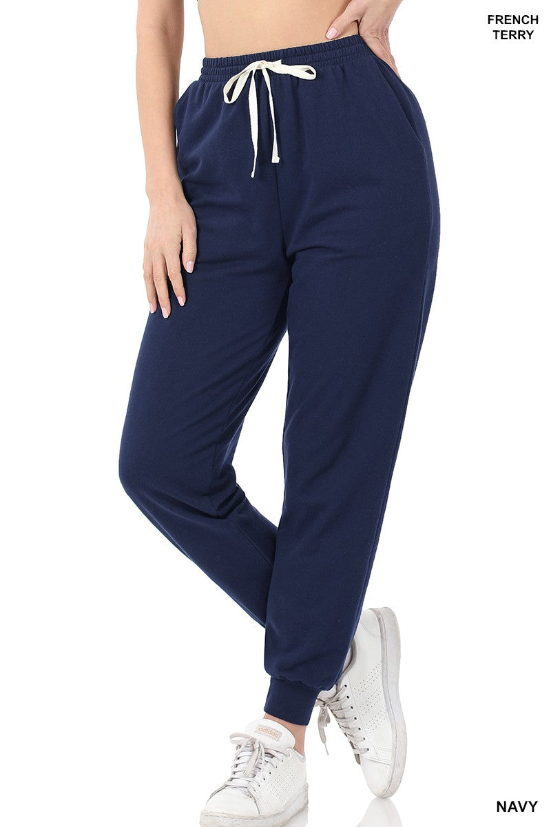 Zenana French Terry Drawstring Joggers