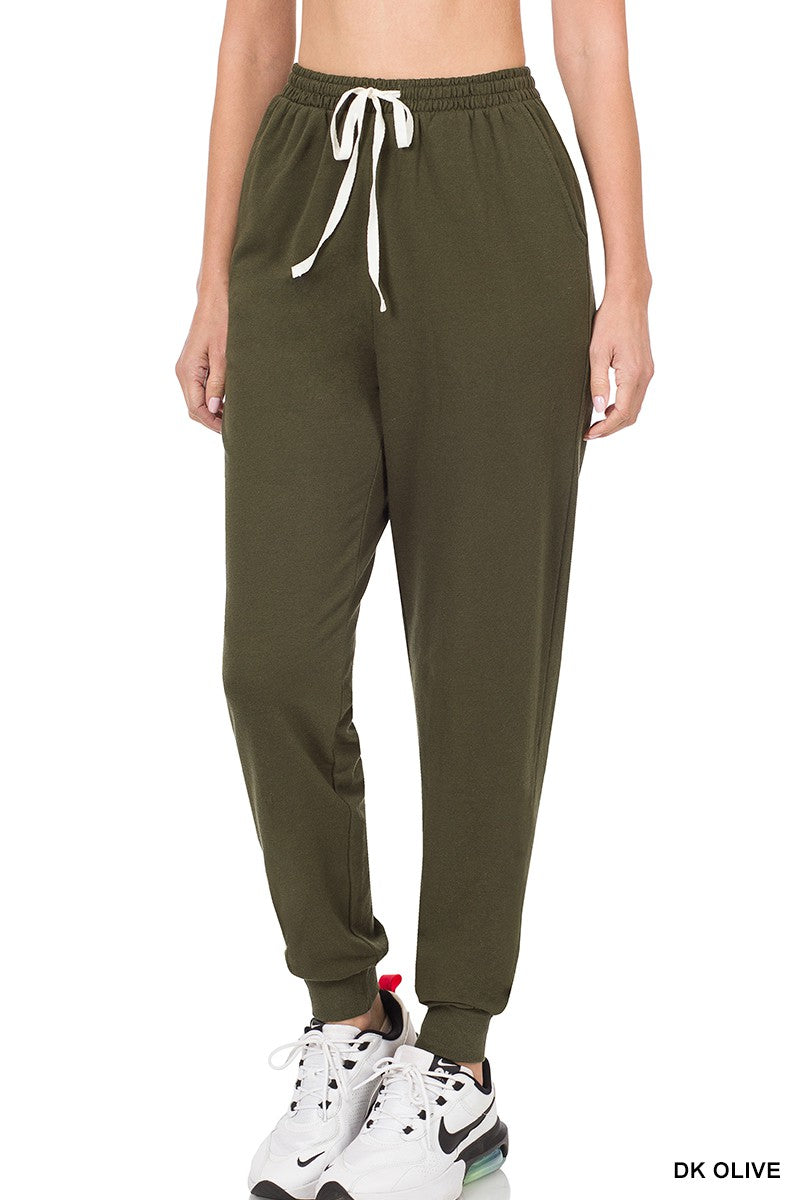 Zenana French Terry Drawstring Joggers