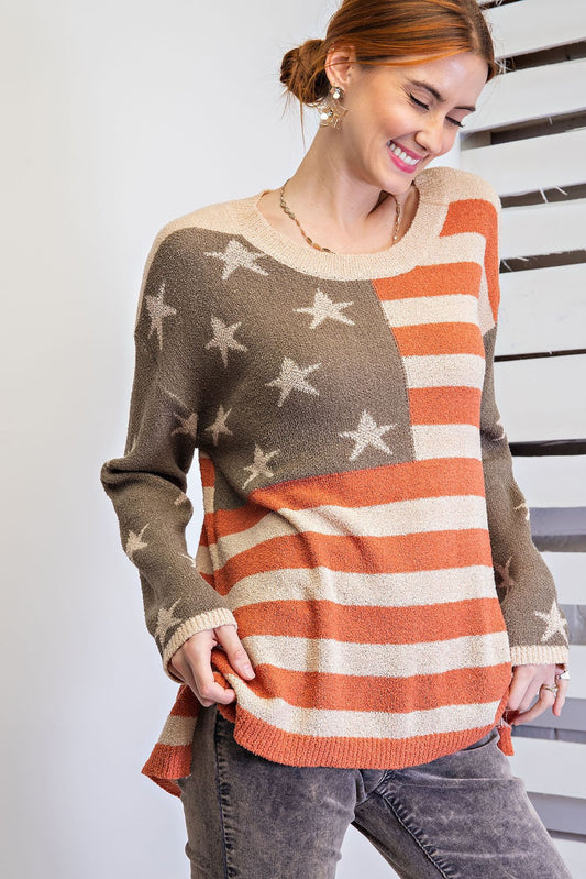 Easel American Flag Sweater