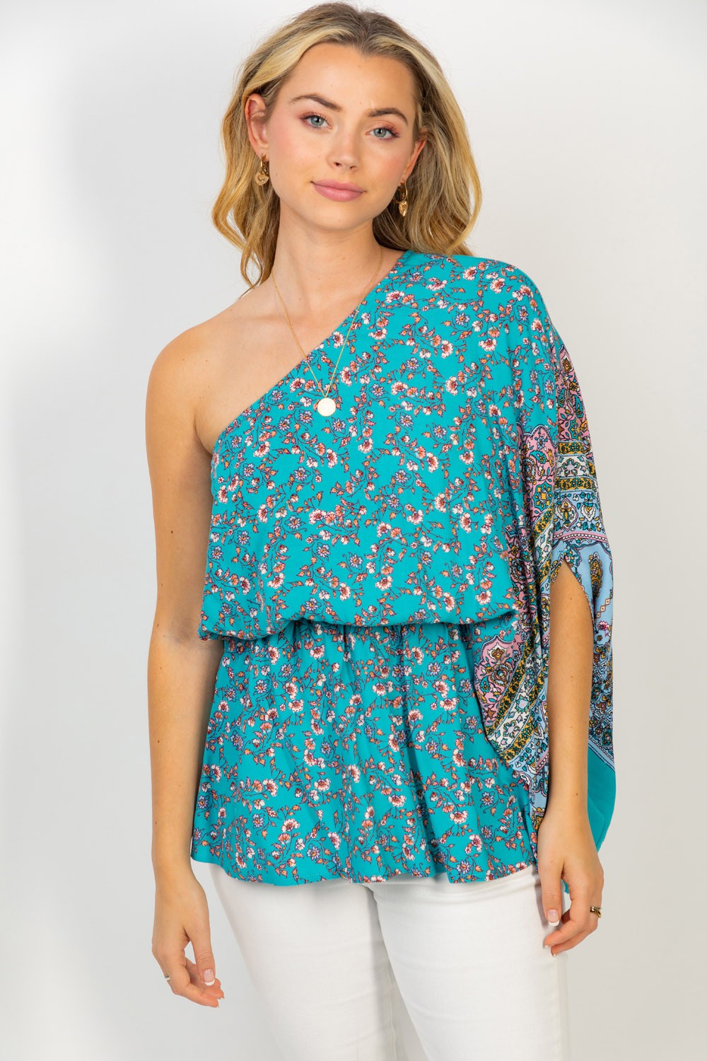 White Birch Off Shoulder Floral Print Top