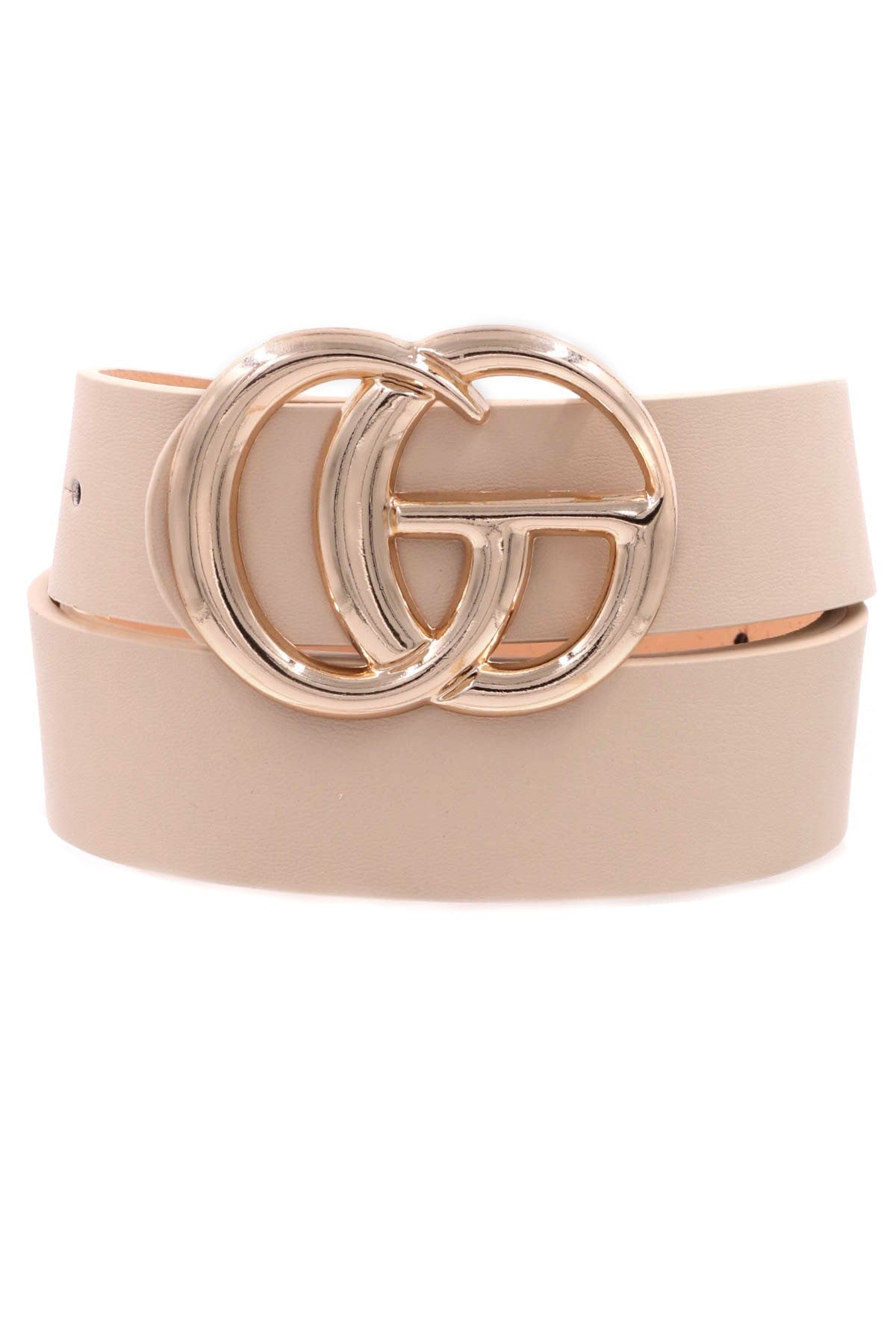 Double Metal Ring Faux Leather Belt
