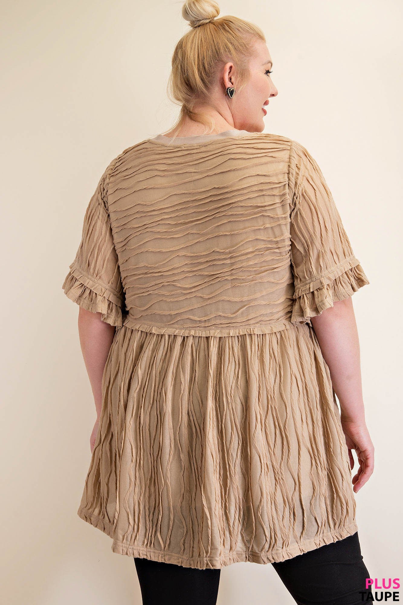 Kori America Pleat Detailing Babydoll Dress/ Tunic Top