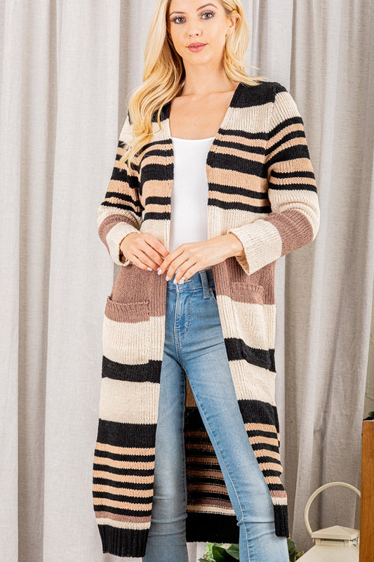 Heimish Brown Multi Long Cardigan
