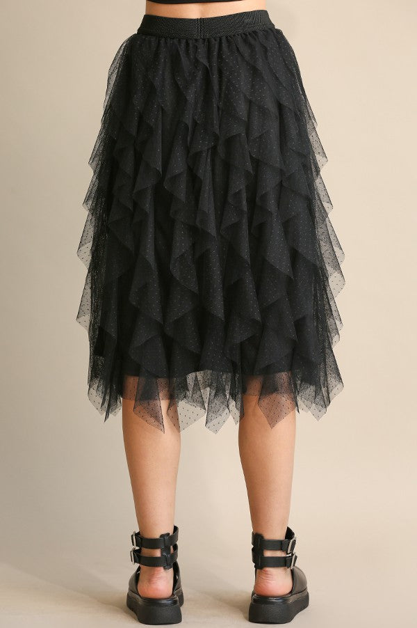 Black tulle outlet ruffle skirt