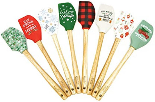 Krumbs Christmas Kitchen Silicone wood handle Spatula's