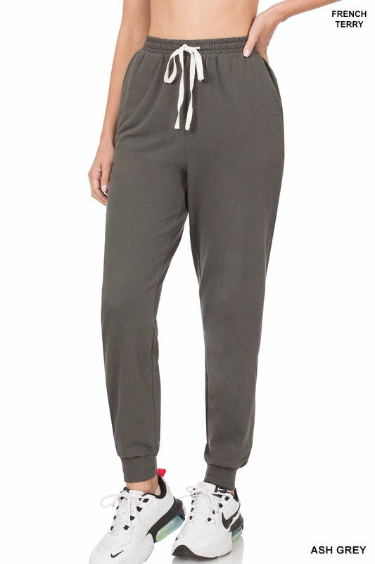 Zenana French Terry Drawstring Joggers