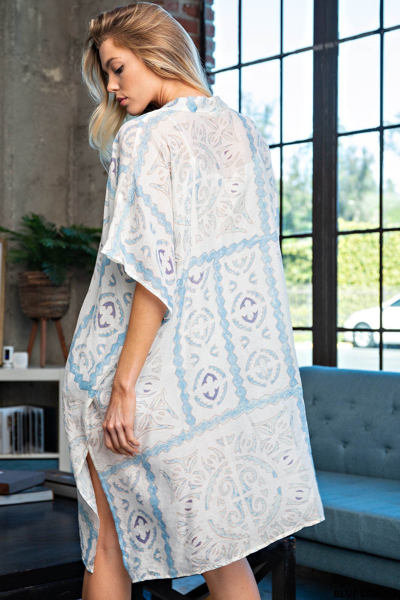 Kori America Aztec Printed Long Kimono
