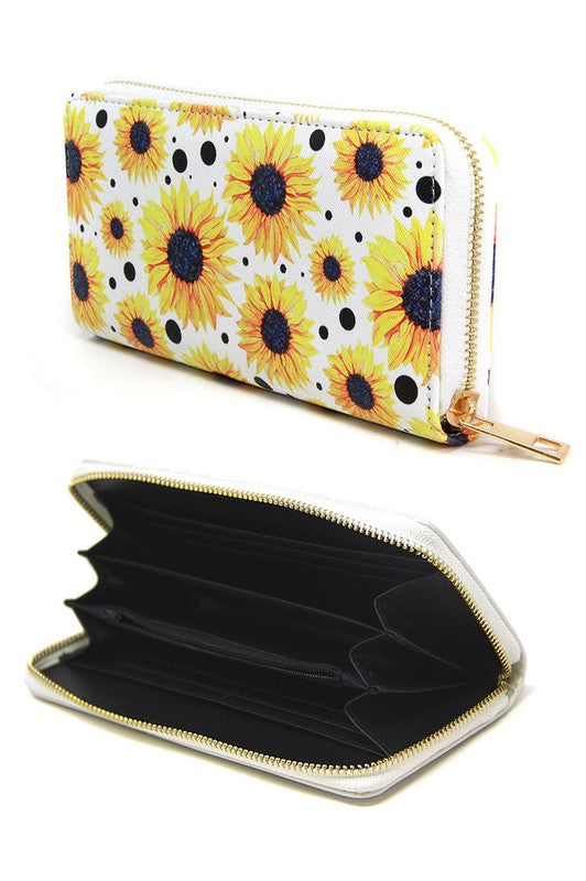 Sunflower Print Wallet