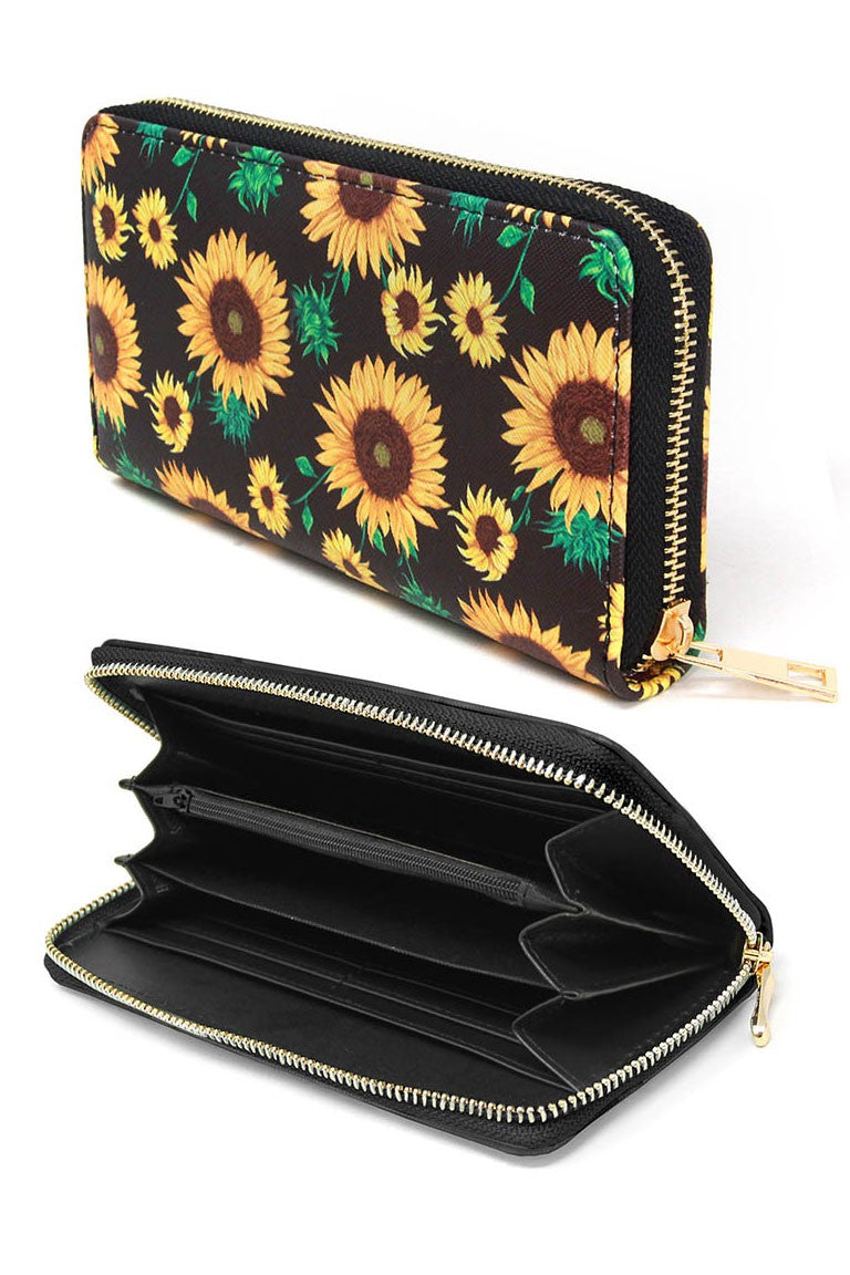 Sunflower Print Wallet
