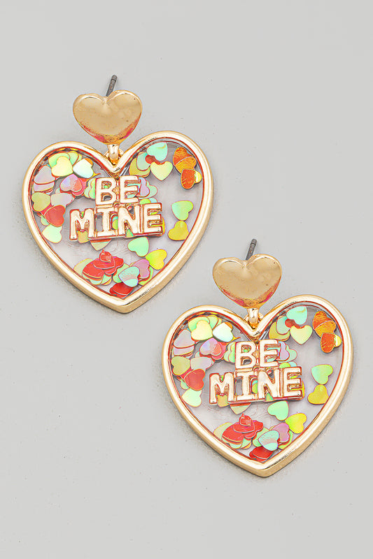 Be Mine Clear Glitter Earrings