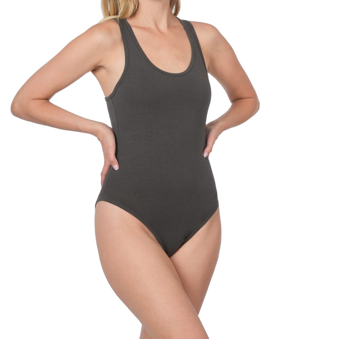 Zenana Cotton Racerback Bodysuit