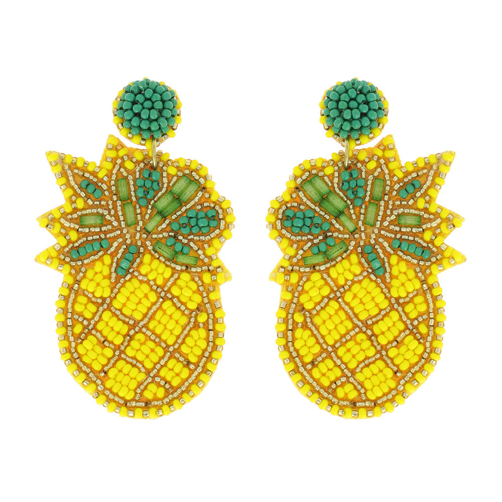 Viola Beaded Pineapple Earrings