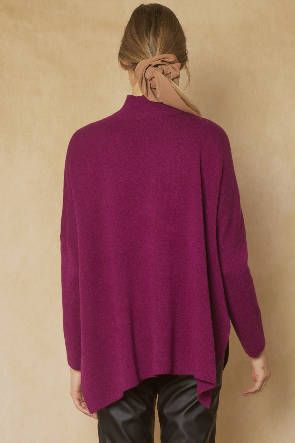 Entro Turtle Neck Top With High Side Slits