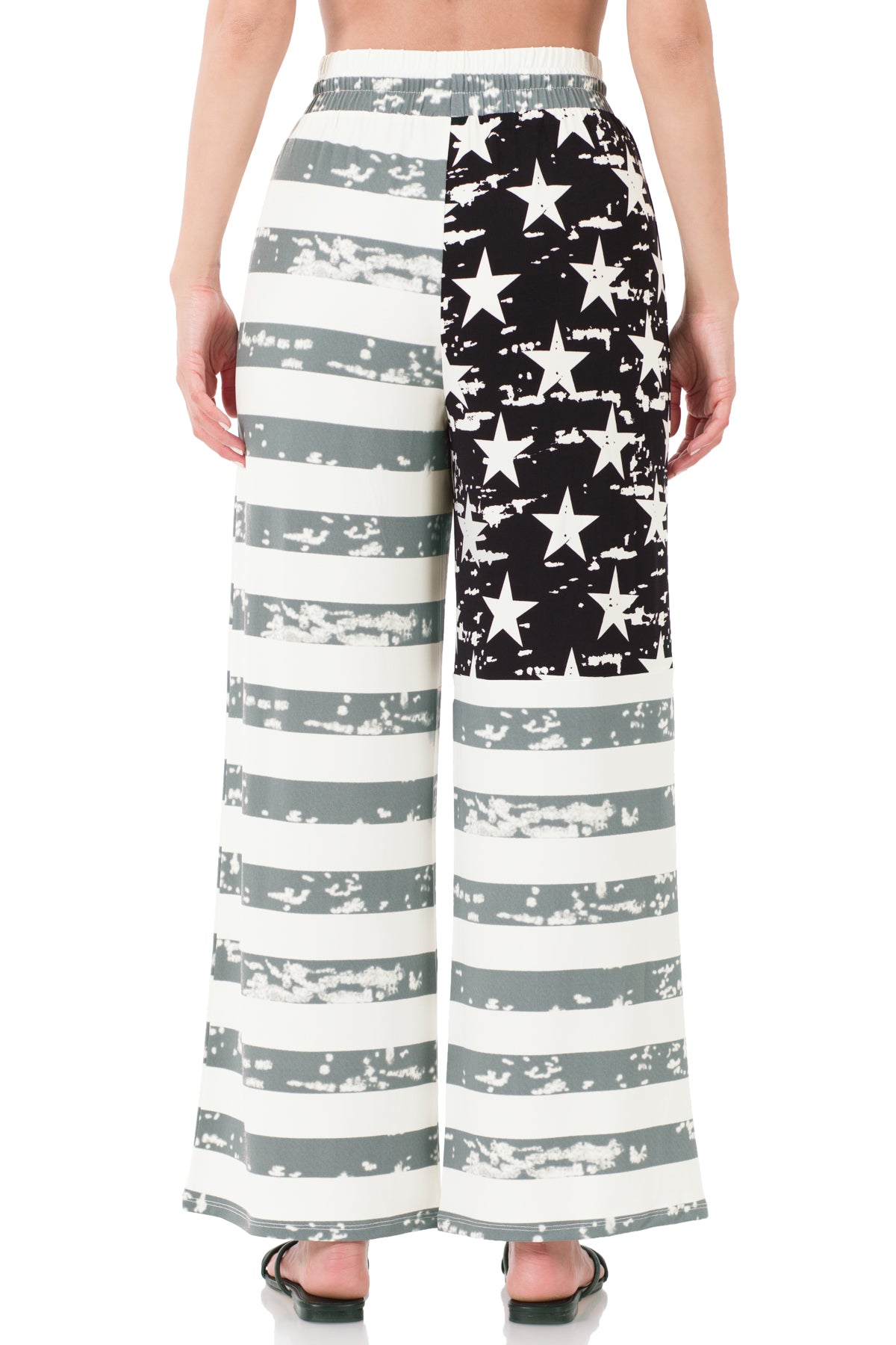 Zenana American Flag Drawstring Wide Leg Pants