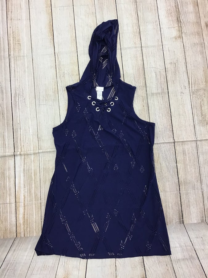 Wearabouts Navy CoverupNavy blue swim coverup with hood and lace up neckline