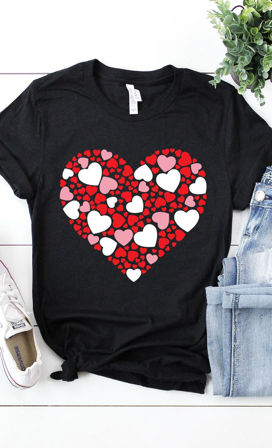 Bella Canvas Multiple Heart Graphic Tee