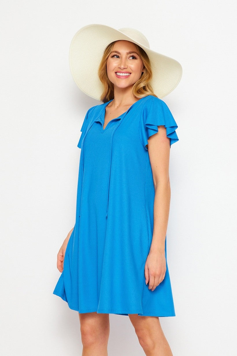 Honeyme Blue Dress with Ties 3X