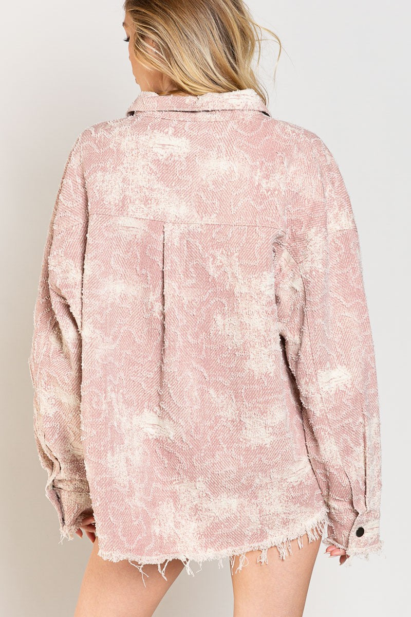 POL Colorblock Front Pocket Shacket