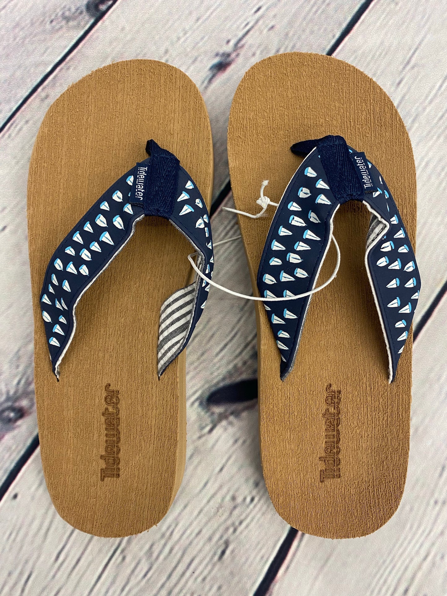 Tidewater Navy Sailboat Flip Flop Sandals