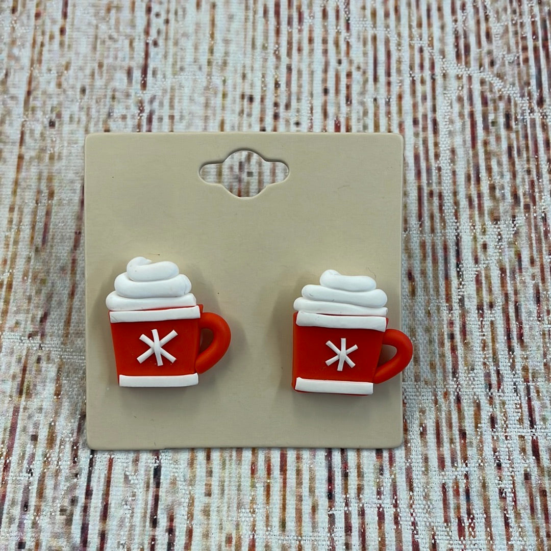 Cocoa Mug Stud Earrings