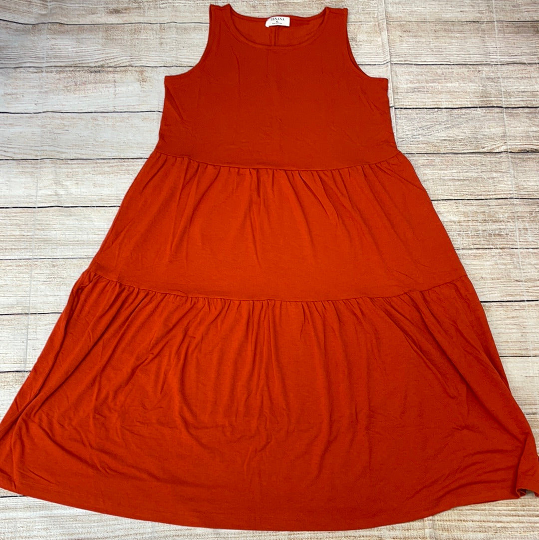 Zenana Sleeveless Tiered Midi Dress