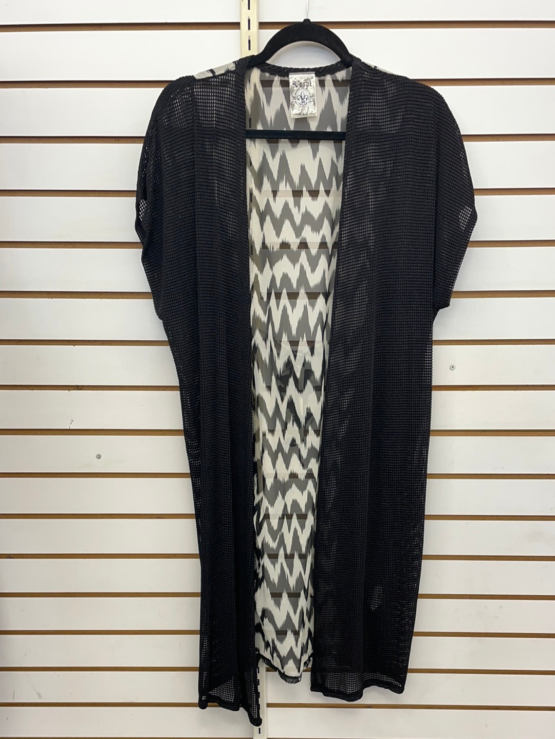 Vocal Cap Sleeve Cardigan with Chevron Back