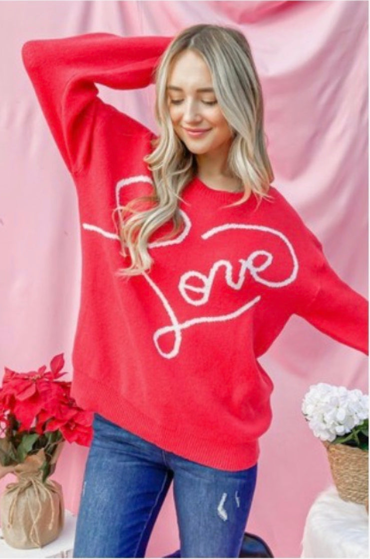 ATW Red Love Lightweight Sweater