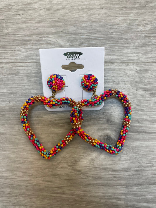 Icon Collection Beaded Heart Earrings